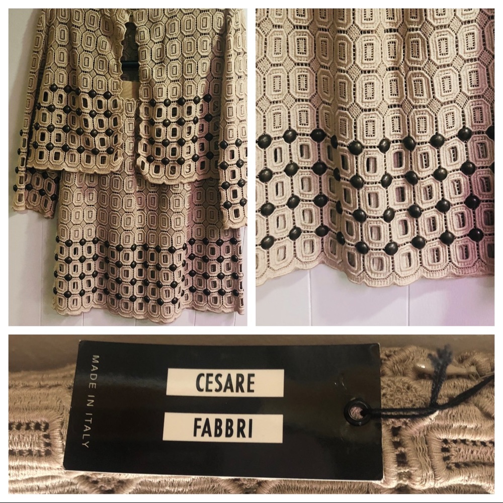 Italian 2 pc knit crochet w/ custom accent